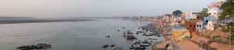 Panorama des ghats de Varanasi, Inde